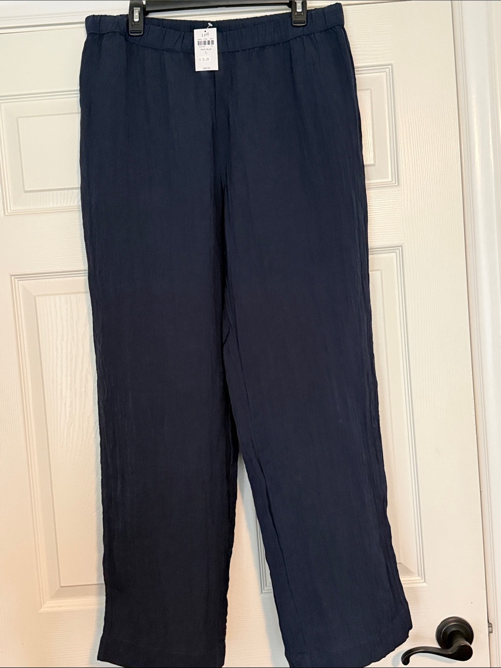 J Jill women’s Navy Elastic Waist Straight-Leg Pants